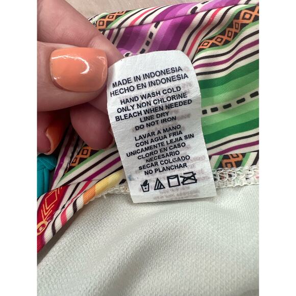 VM Striped Colorful Swimsuit Bikini Bottom Swim Bathing Suit Size Medium - Picture 6 of 7